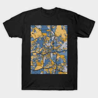 Winston-Salem Map Pattern in Blue & Gold T-Shirt